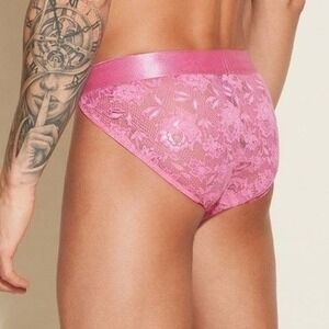 Cosabella Never Say Never Men's Lace Brief Hot Pink Floral Low Rise Underwear
